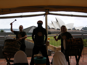 BIOGEN IDEC NHM Entertainment team building corporate event interactive drumming Park Hyatt The Rocks Sydney